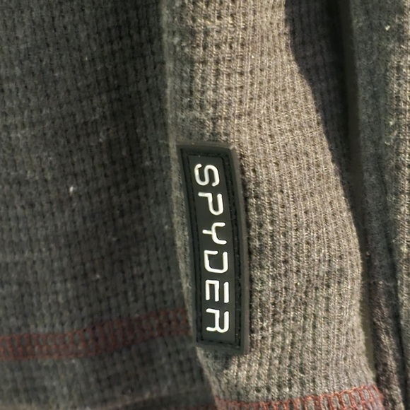 Spyder Charcoal Long Sleeve Henley Shirt - Picture 5 of 10